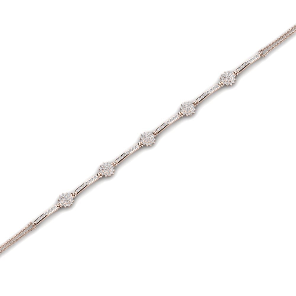 9k Oro Rosa Diamante cultivado en laboratorio Pulsera de Mujer Lettice