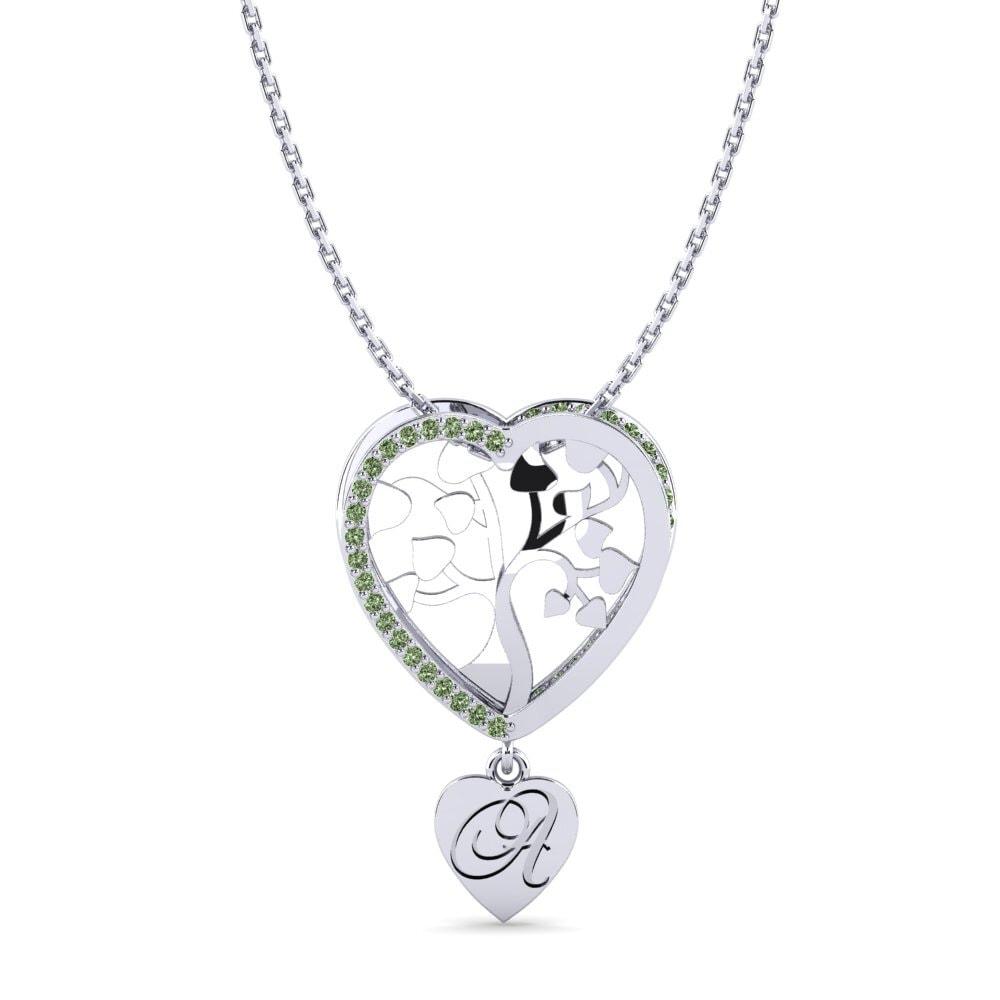 950 Platin Grüner Diamant Damen anhänger Letty