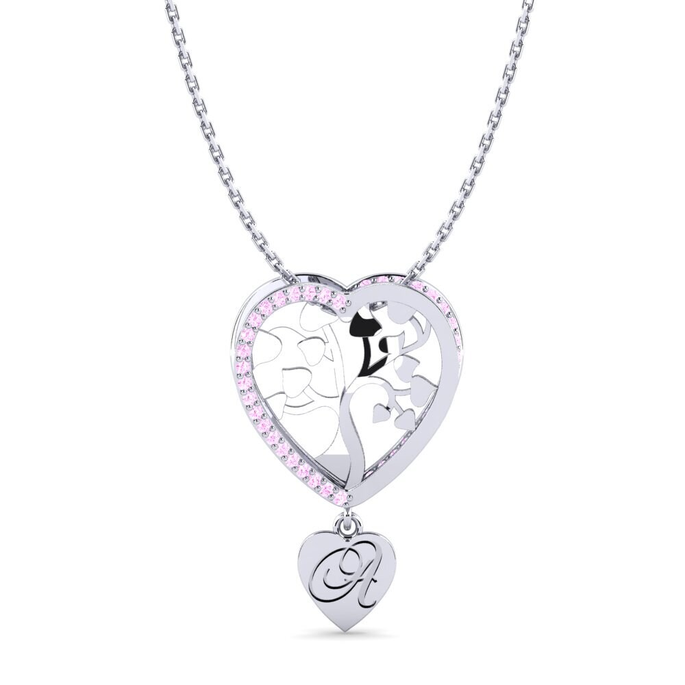 950 Palladium Rosa Saphir Damen anhänger Letty