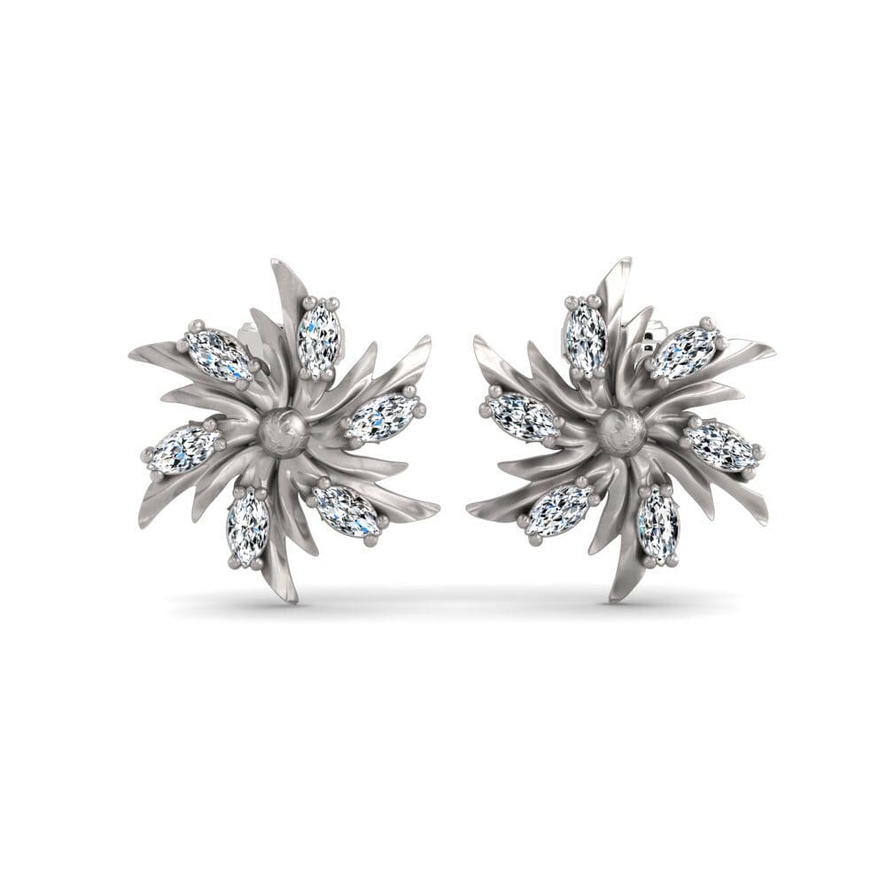 White Silver Women's Earring Leumor