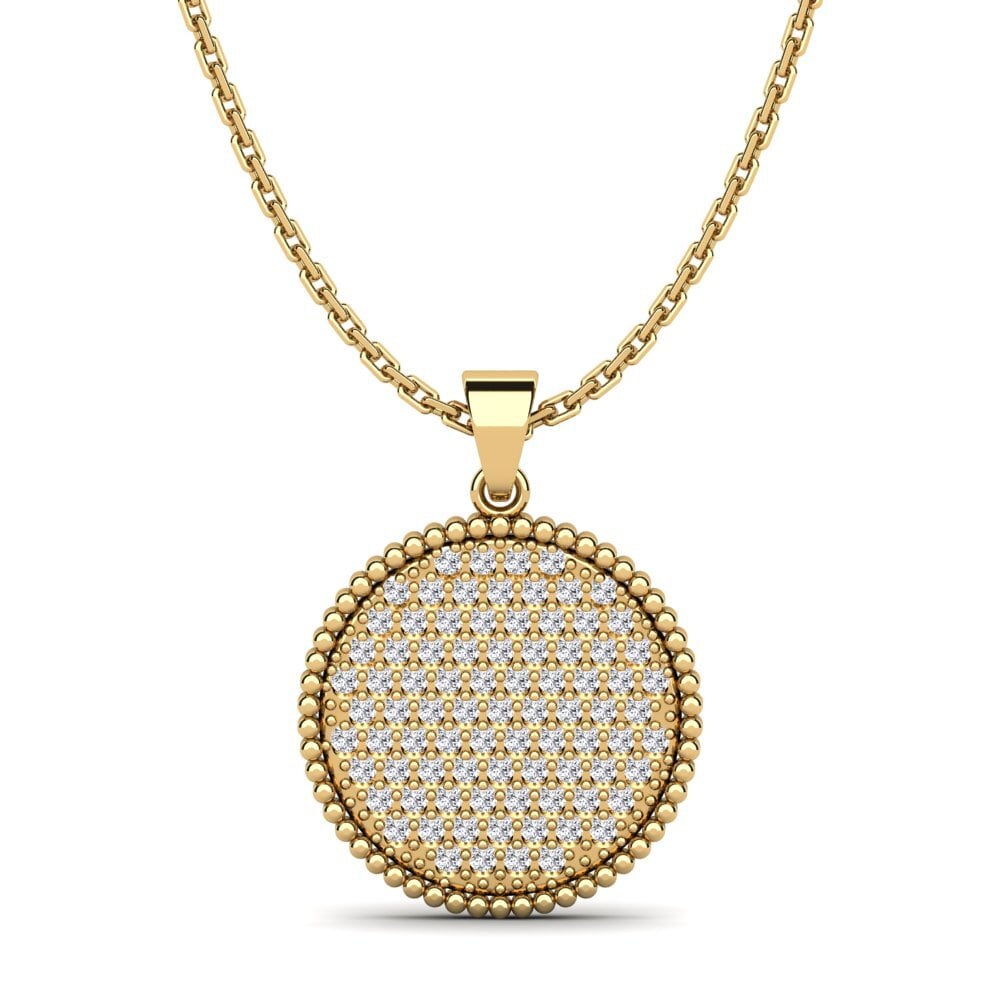 Compre Colgante de Mujer Levario en corte Redondo 0.68 Quilates 9k Oro ...