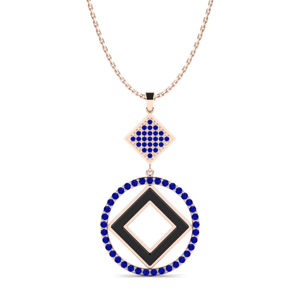 9ct Rose Gold Sapphire Women's Pendant Leveque