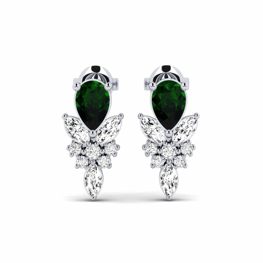 Boucle d'oreille femme Levitha Tourmaline Verte