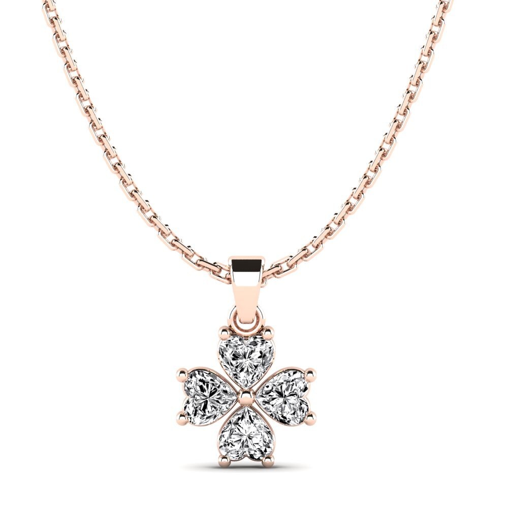 14K Rose Gold Moissanite Pendant Levni