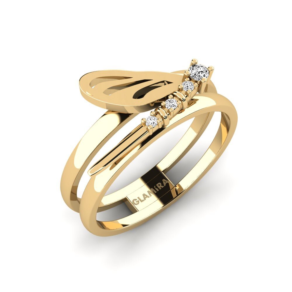 Or Jaune 9k Moissanite Bague Levuka