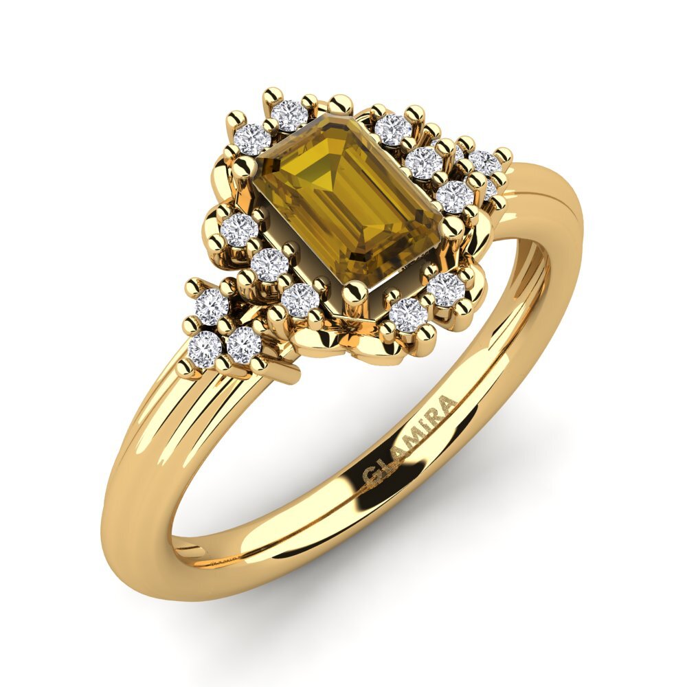 Brown Zircon Engagement Ring Obtuse