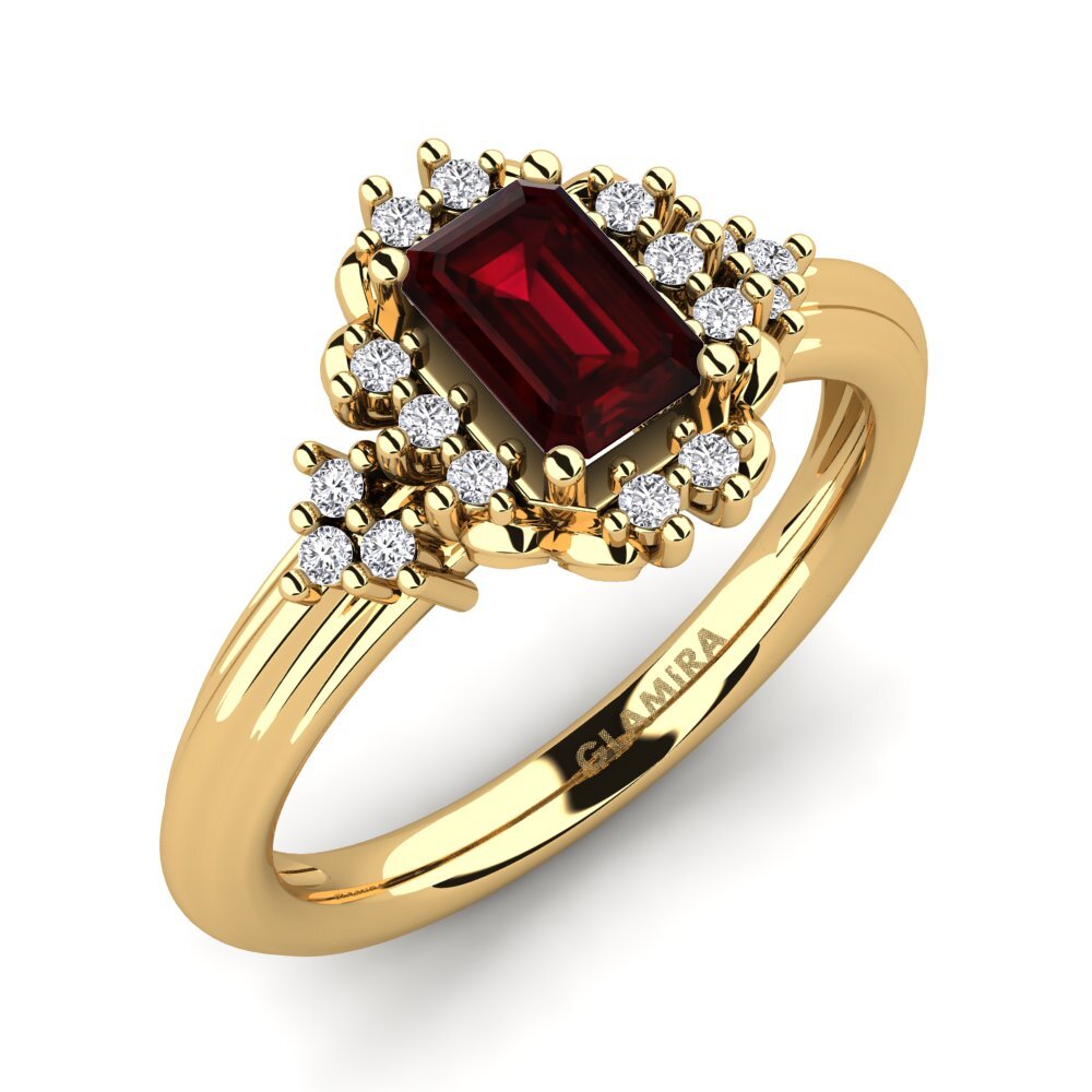Garnet Engagement Ring Obtuse