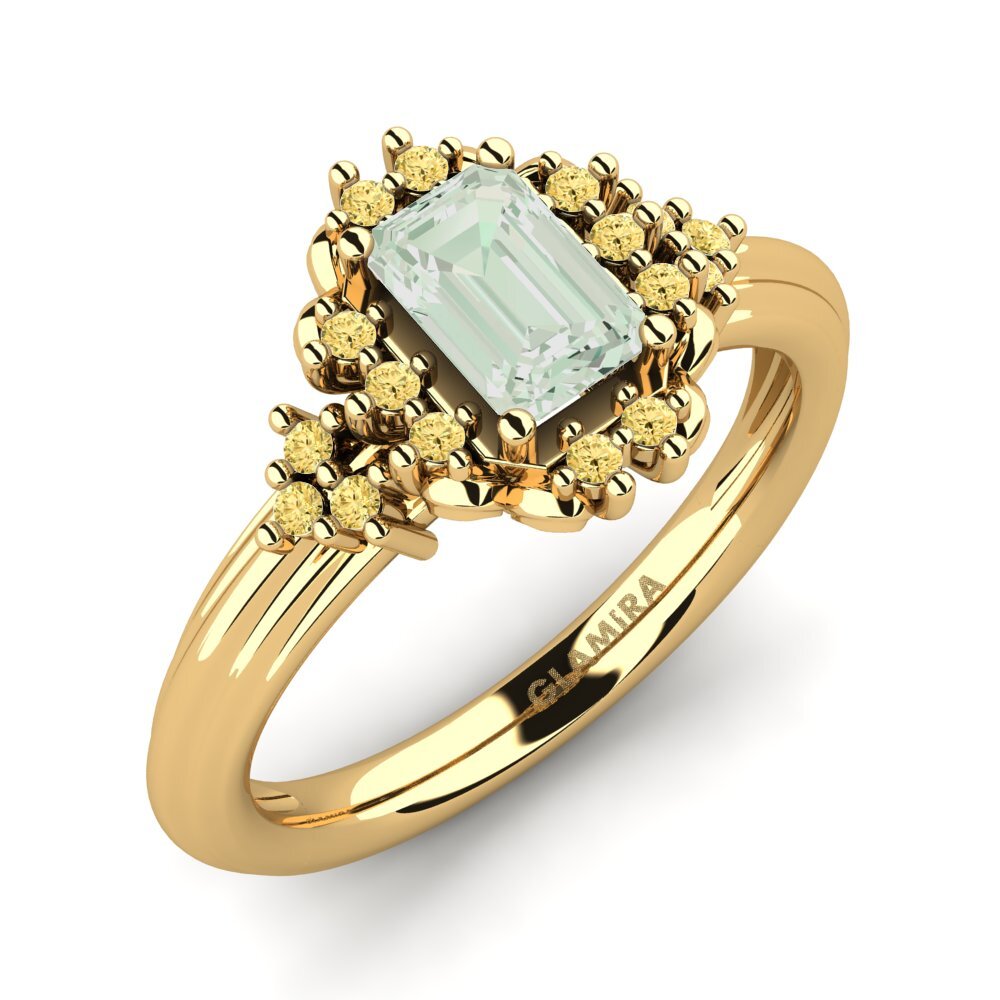 Amatista verde Anillo de compromiso Obtuse