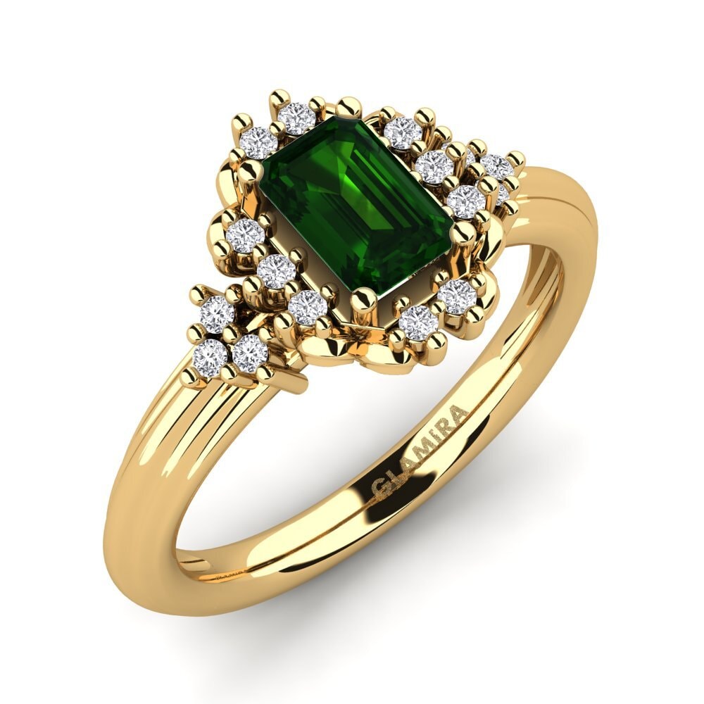 Green Tourmaline Engagement Ring Obtuse