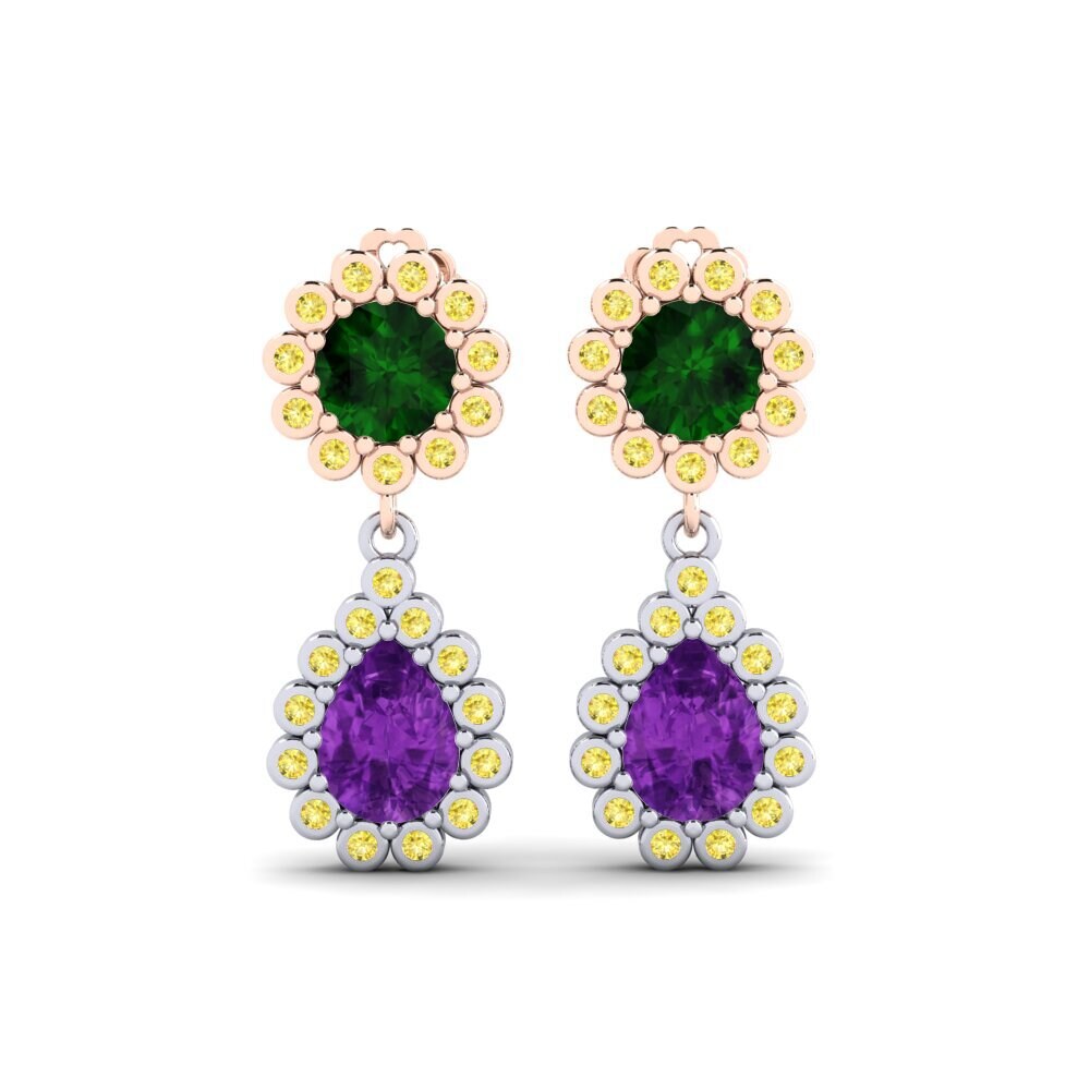 14k White & Rose Gold Green Tourmaline SYLVIE Earring Libben