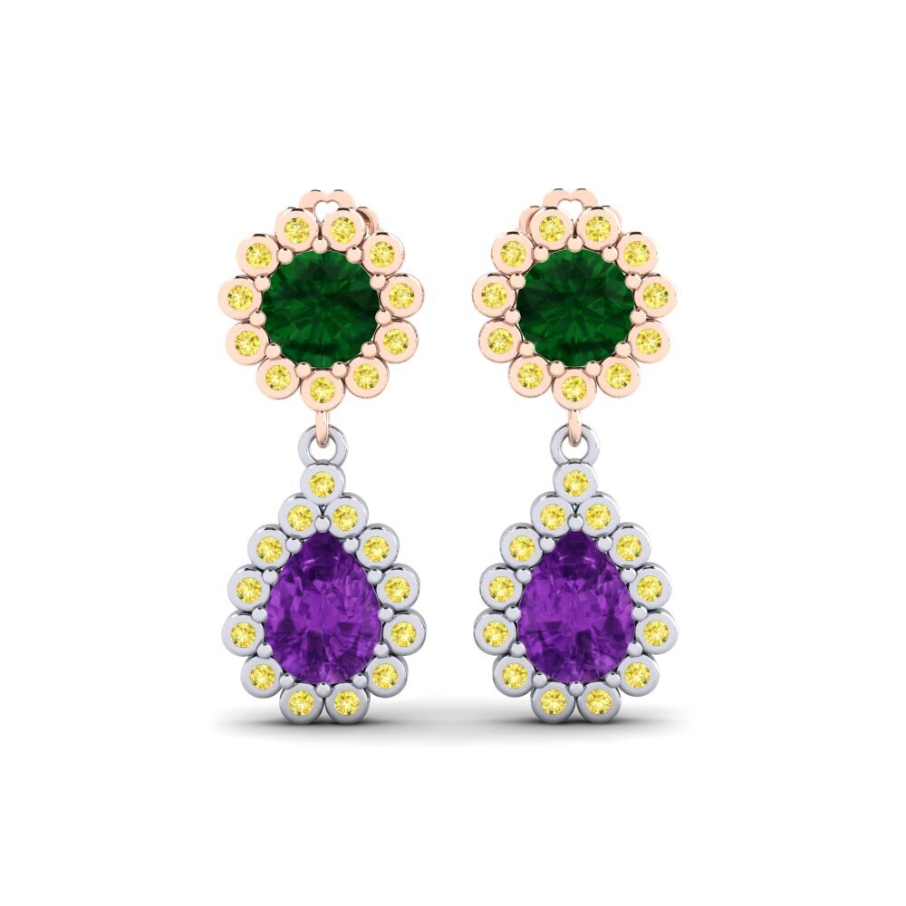 14k White & Rose Gold Tsavorite SYLVIE Earring Libben