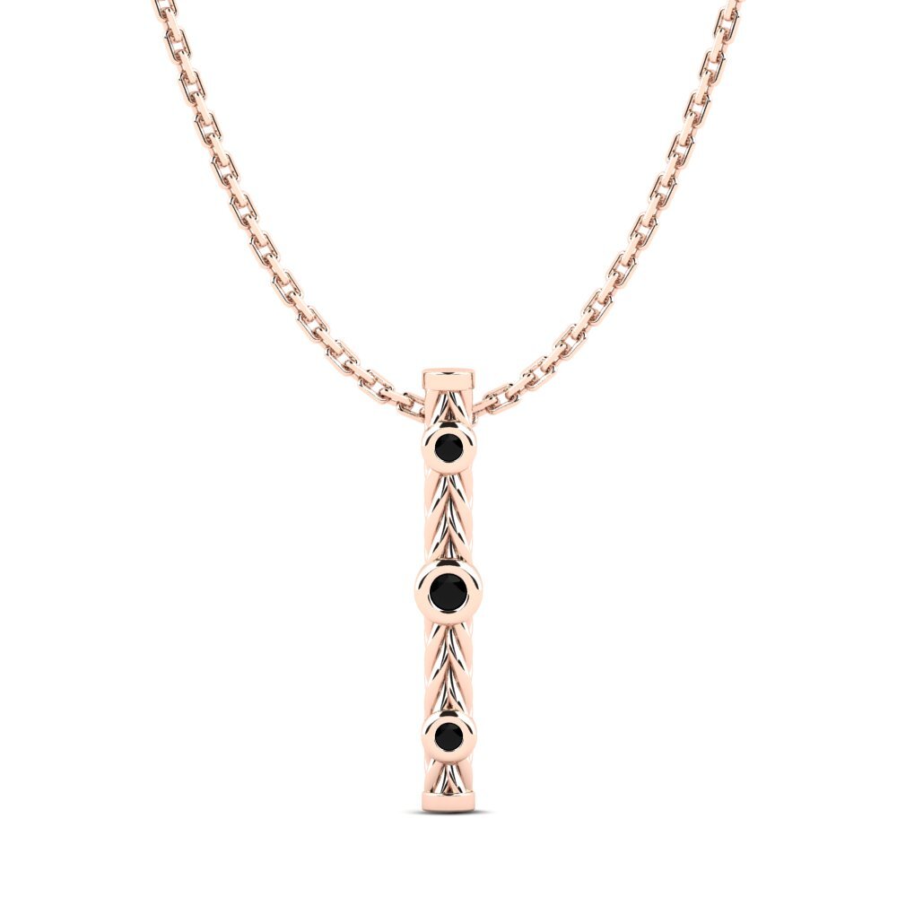 9ct Rose Gold Black Sapphire Women's Pendant Libilove