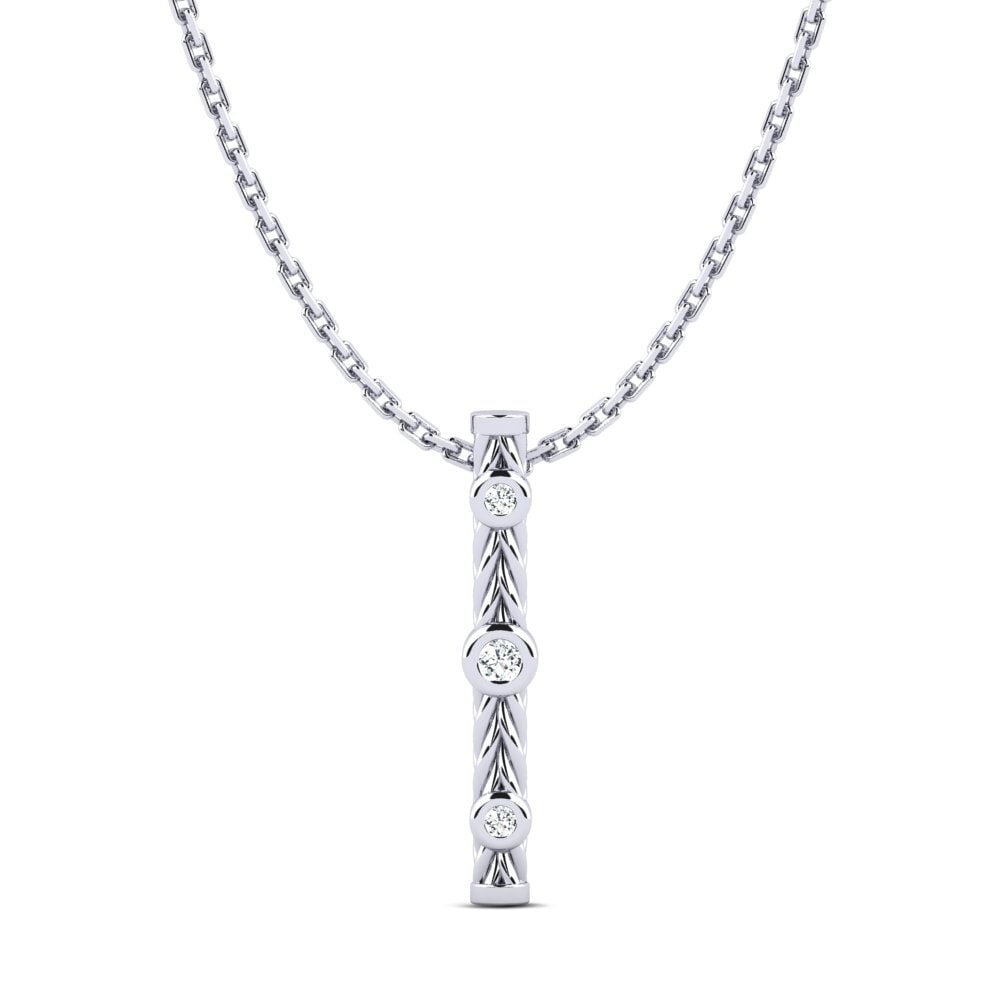 9ct White Gold Zirconia Women's Pendant Libilove