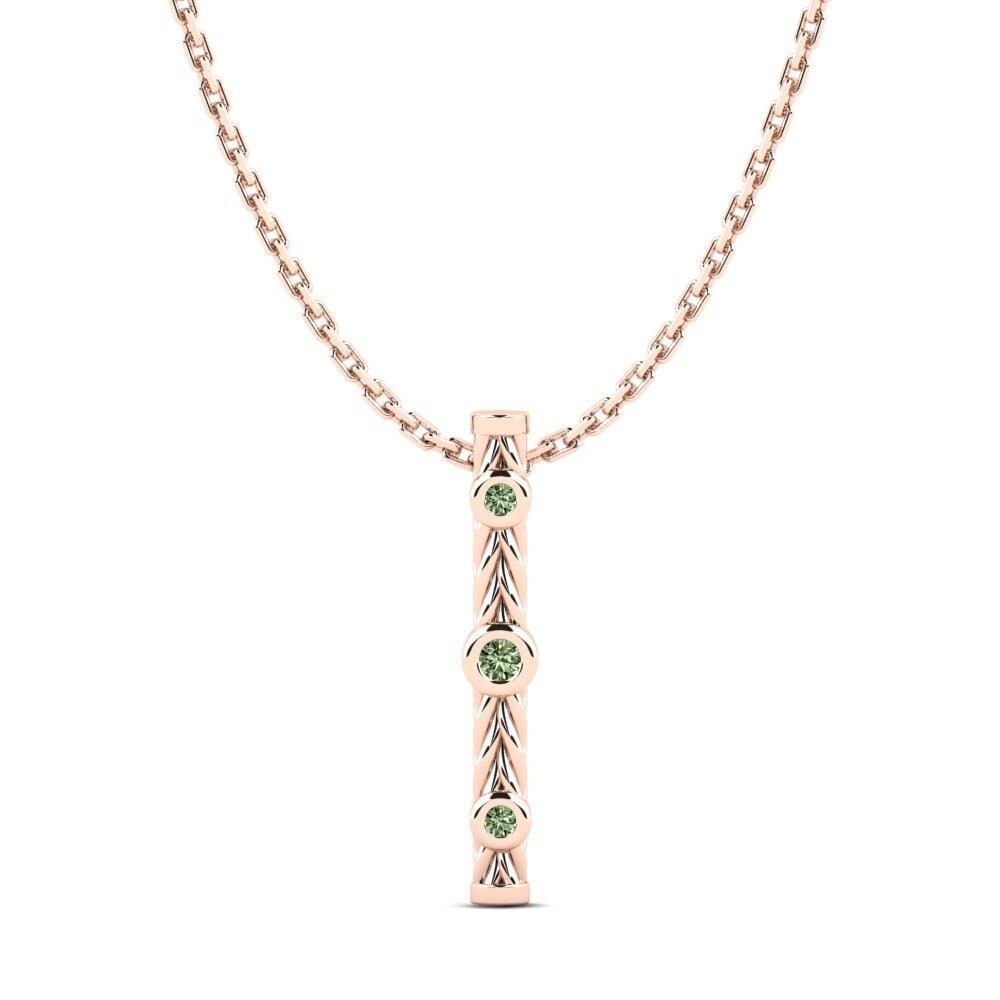18ct Rose Gold Green Diamond Women's Pendant Libilove
