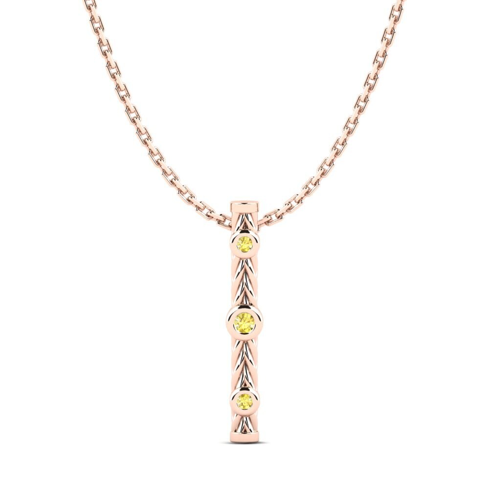 9ct Rose Gold Yellow Sapphire Women's Pendant Libilove