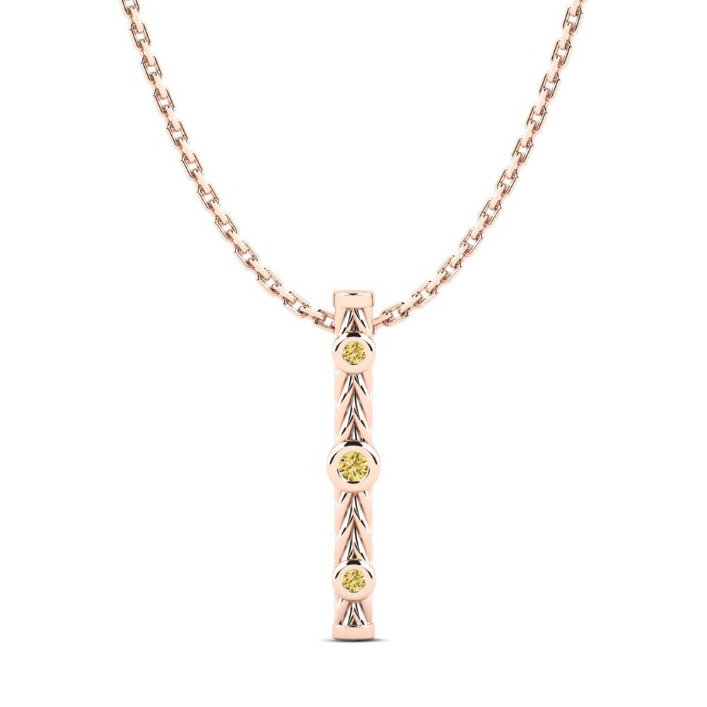 9ct Rose Gold Yellow Diamond Women's Pendant Libilove