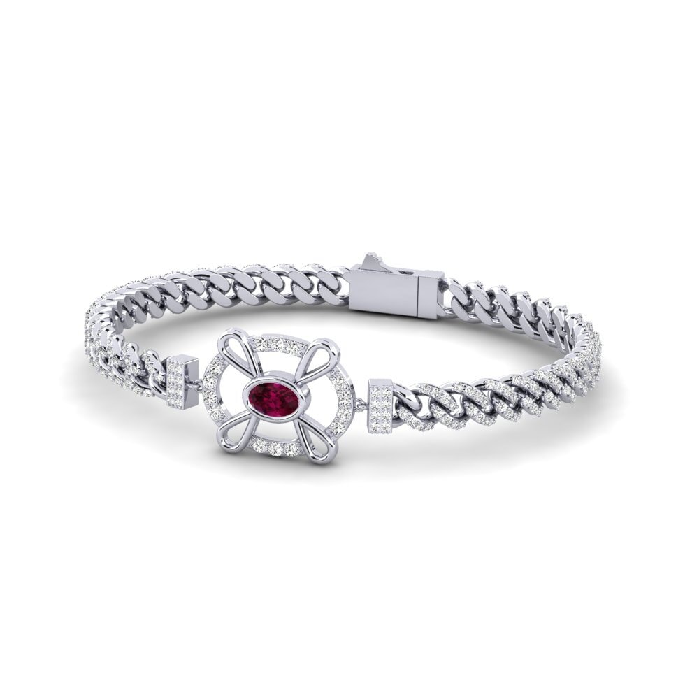 Ovalado Granate Rodolita Pulsera Librowed