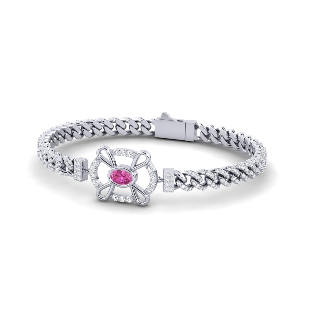 Oval Pink Topaz Women's Bracelet Librowed