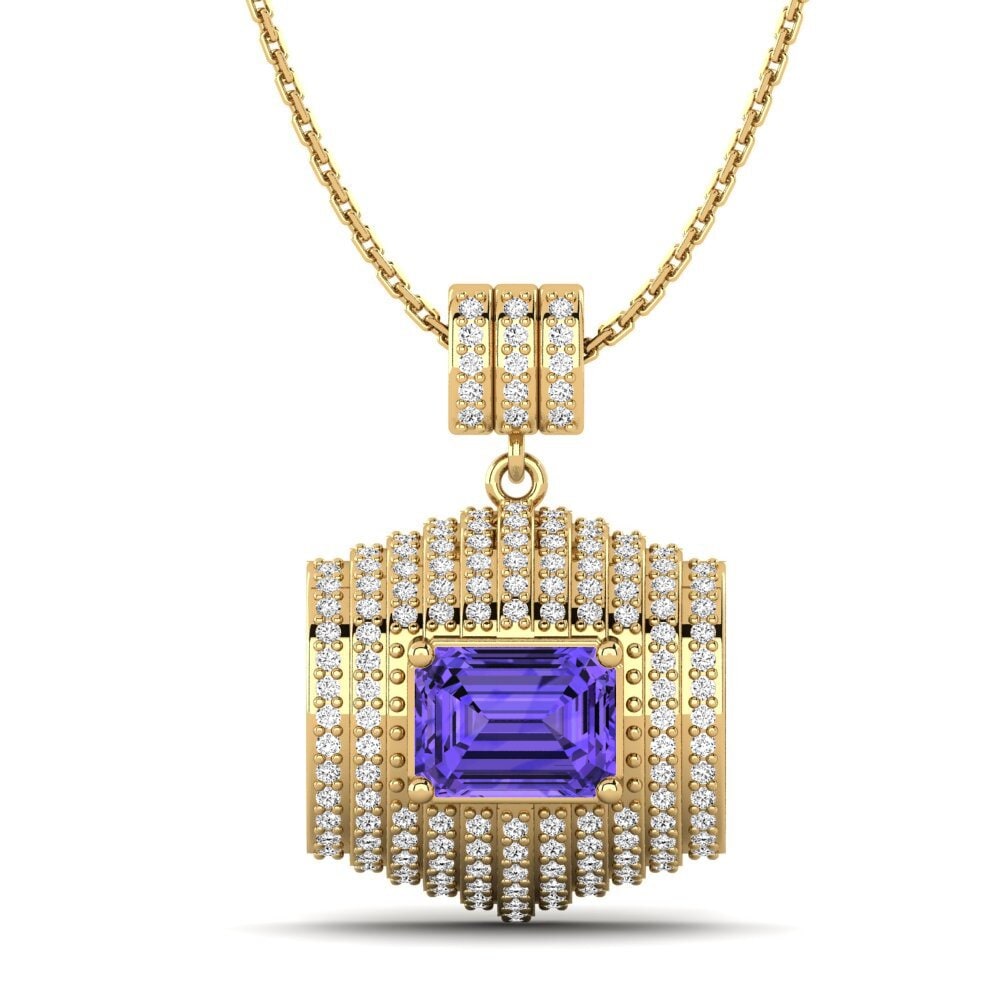 Gelbgold 585 Tansanit Damen anhänger Lidija
