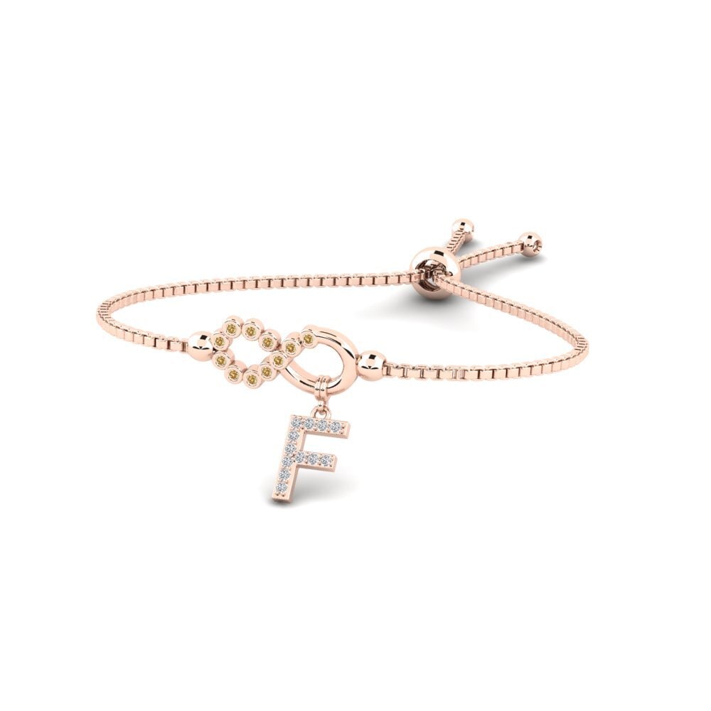 14ct Rose Gold Brown Diamond Women's Bracelet Lienax - F