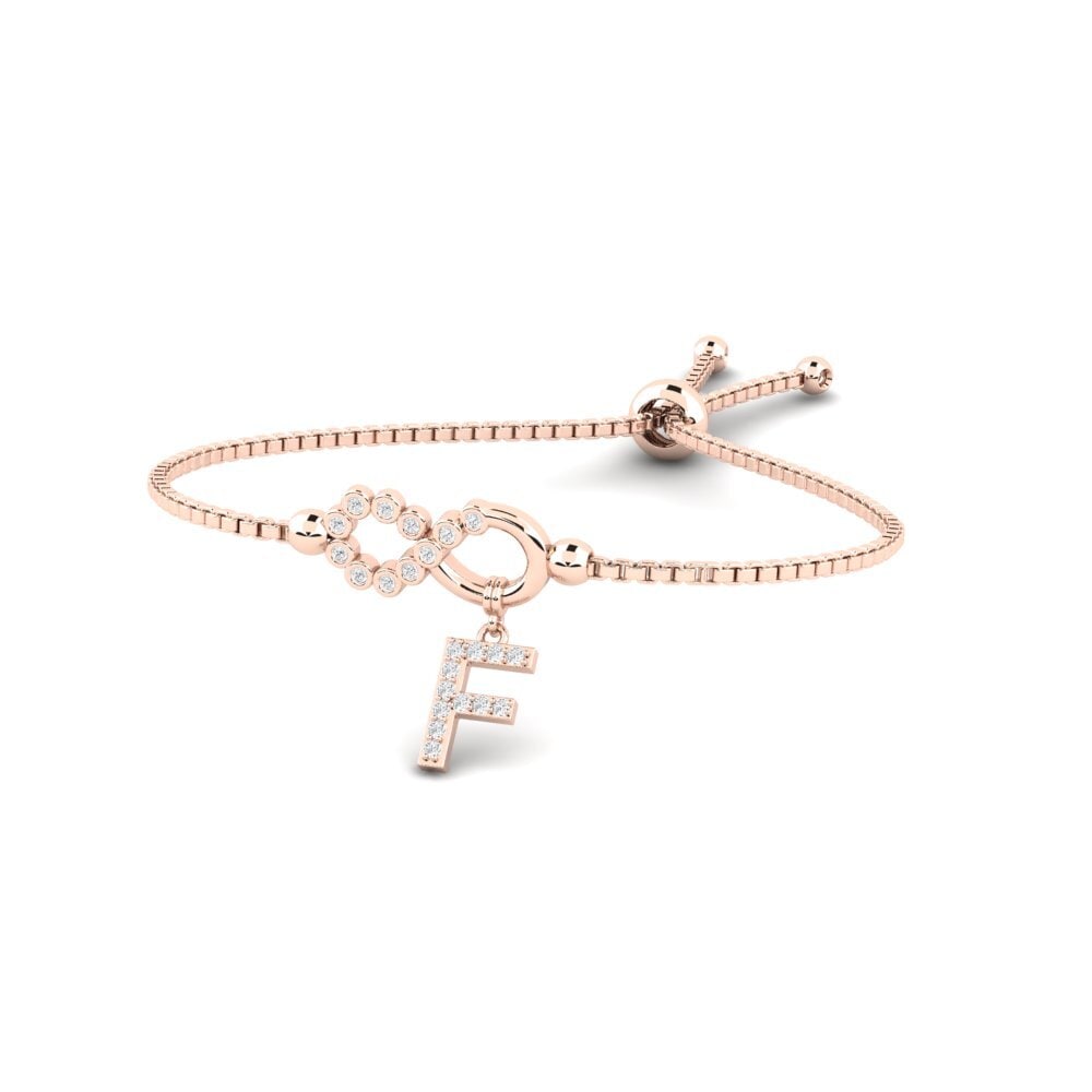 14ct Rose Gold White sapphire Women's Bracelet Lienax - F