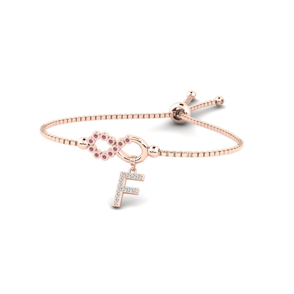 14ct Rose Gold Rhodolite Garnet Women's Bracelet Lienax - F