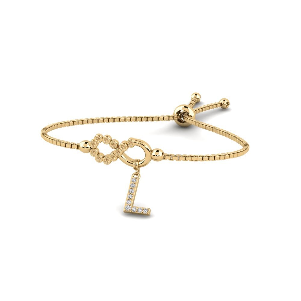 14ct Yellow Gold Brown Diamond Women's Bracelet Lienax - L