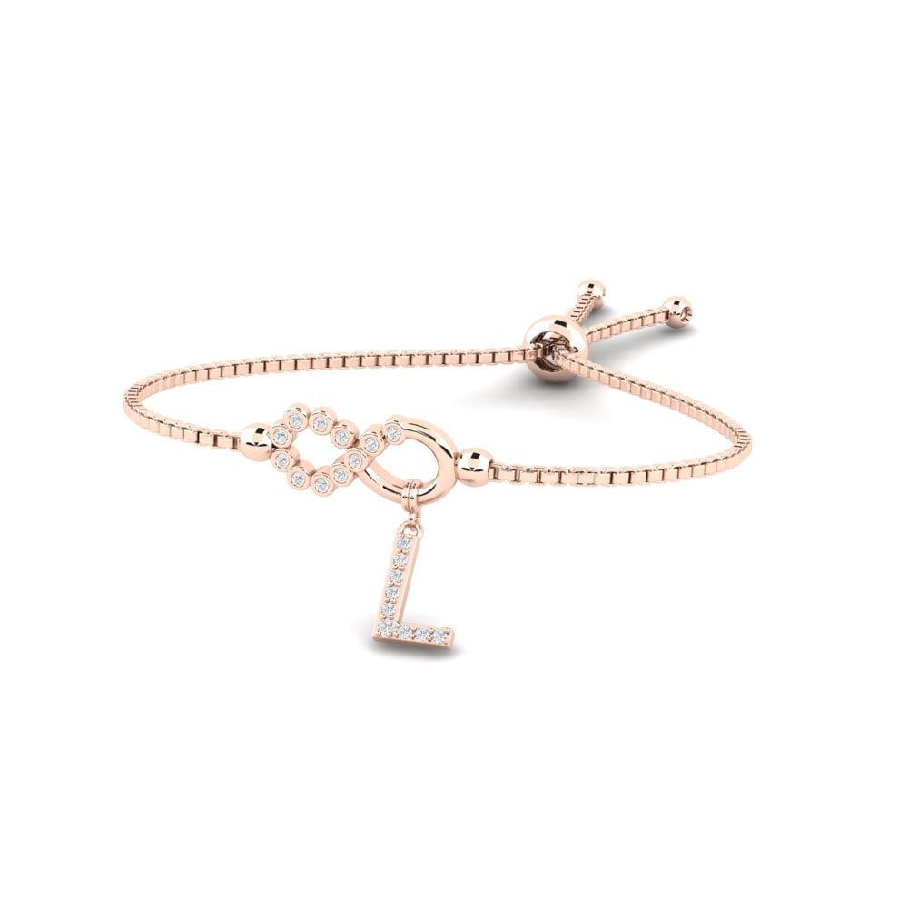 14ct Rose Gold White sapphire Women's Bracelet Lienax - L