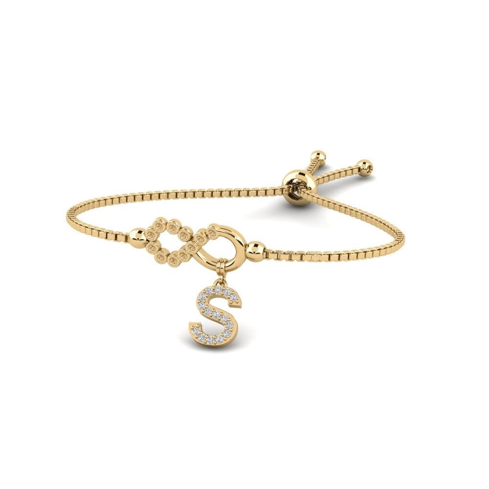 14ct Yellow Gold Brown Diamond Women's Bracelet Lienax - S