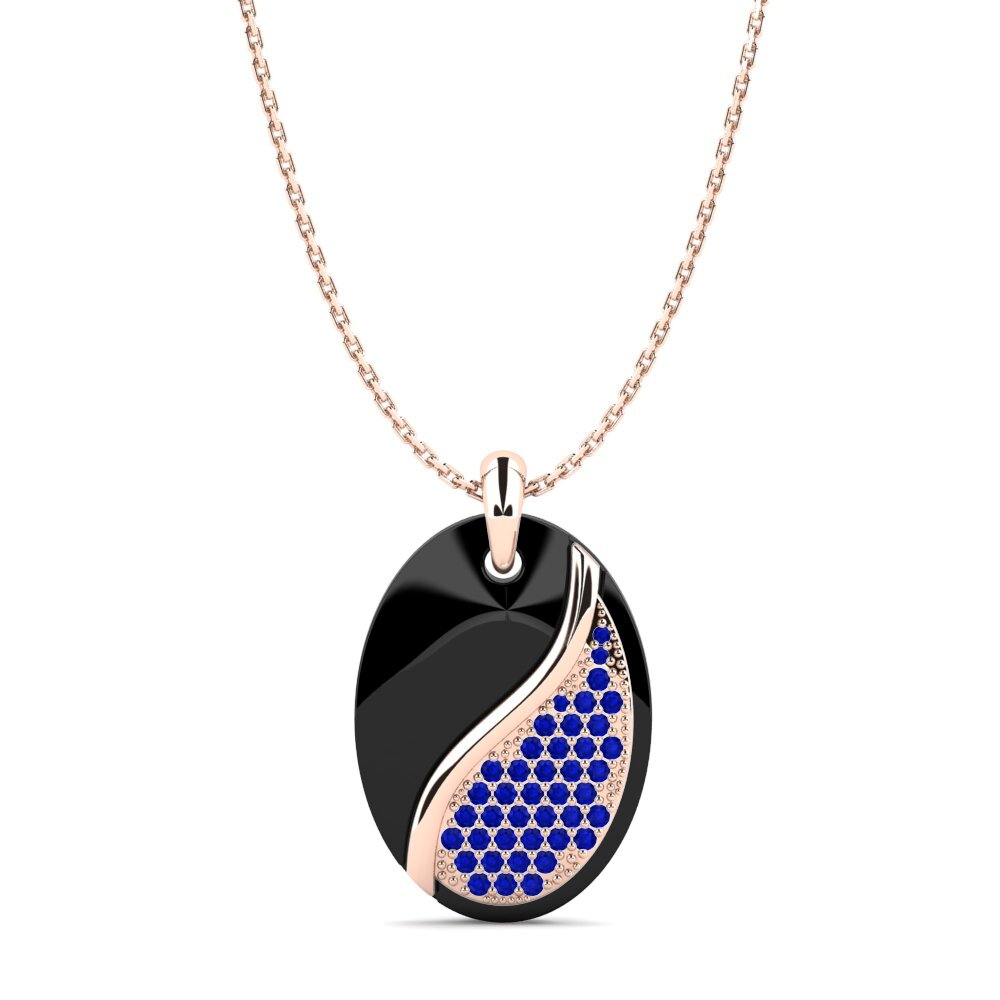 9ct Rose Gold Sapphire Women's Pendant Lieselotte