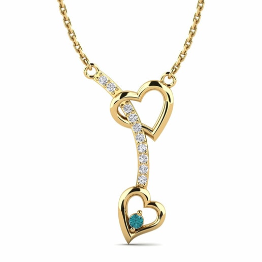 Colgante Liezel Oro Amarillo 585 & Diamante Azul & Diamante
