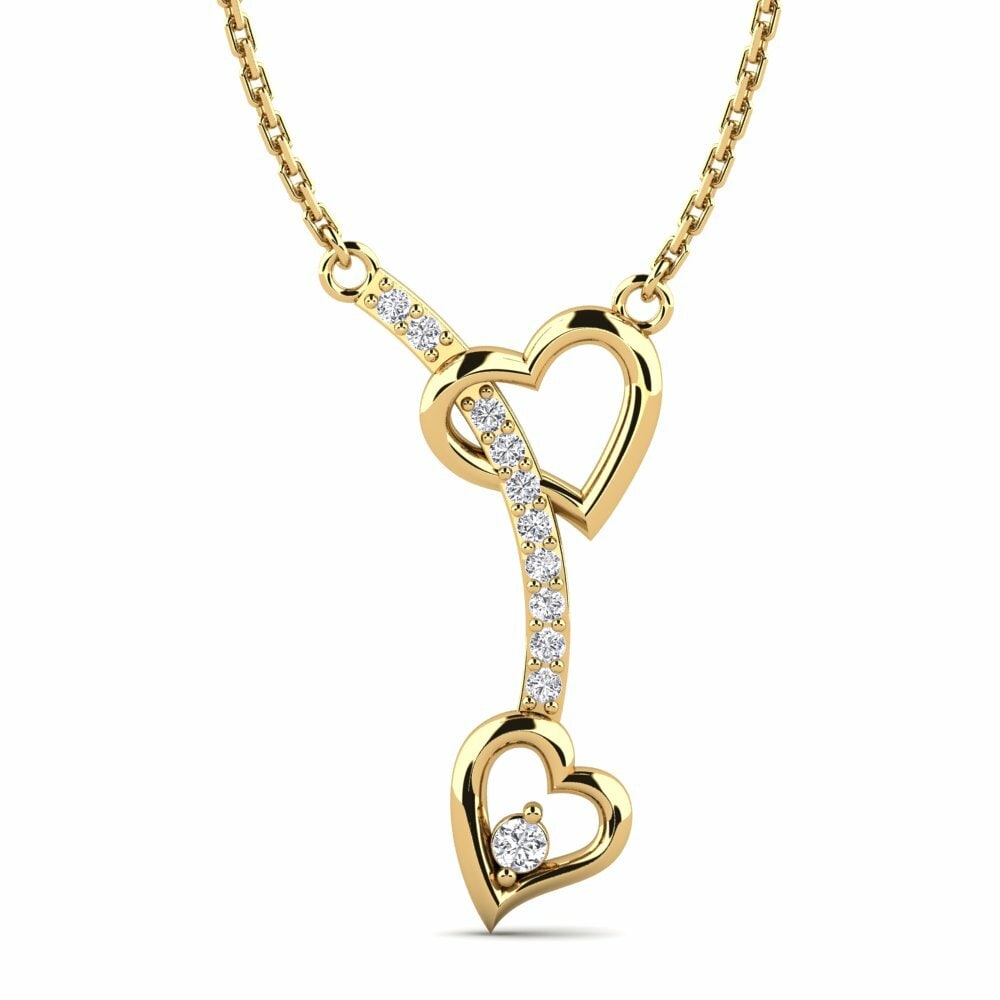 Heart Necklaces GLAMIRA Liezel 585 Yellow Gold Diamond