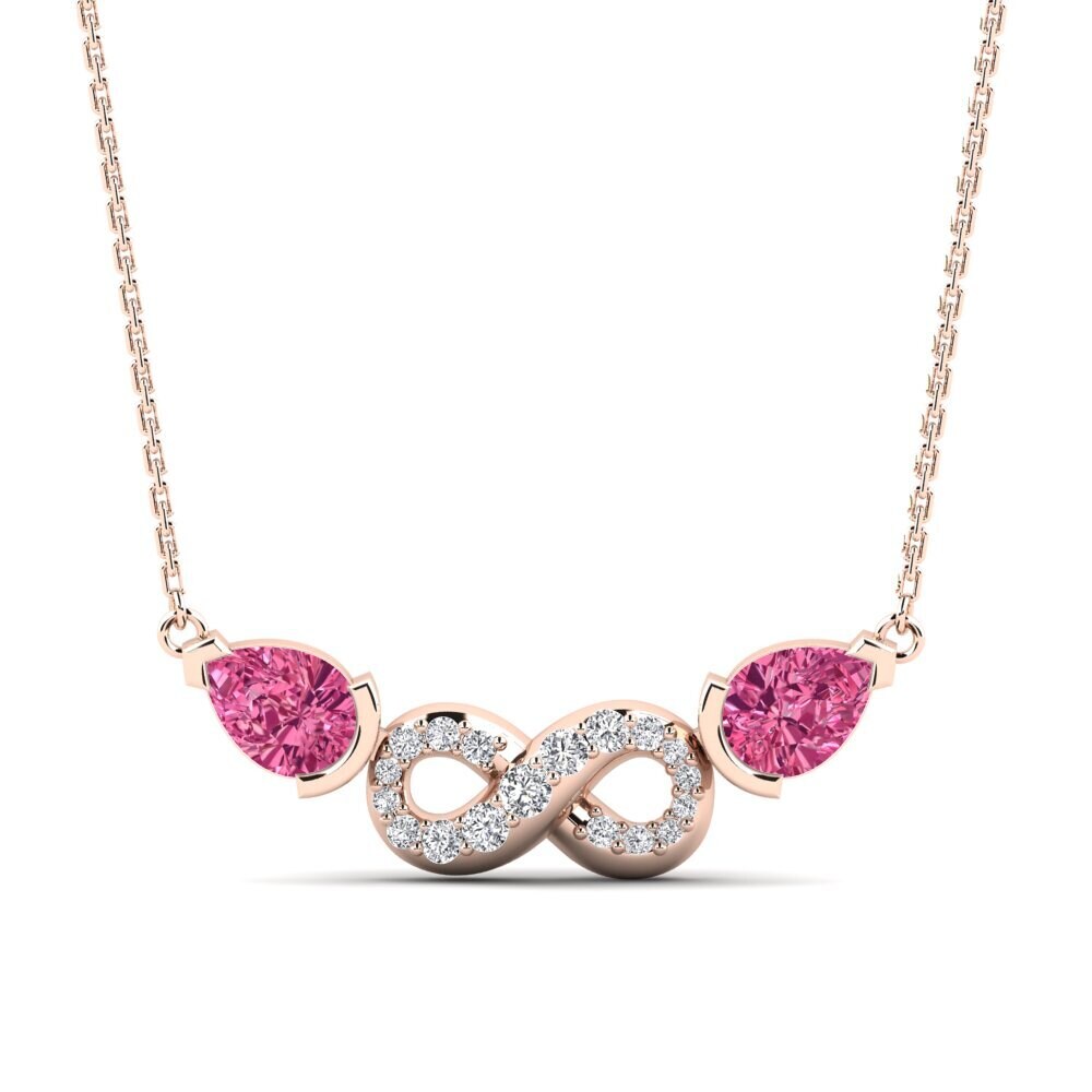 9ct Rose Gold Pink Tourmaline Women's Necklace Lifetime