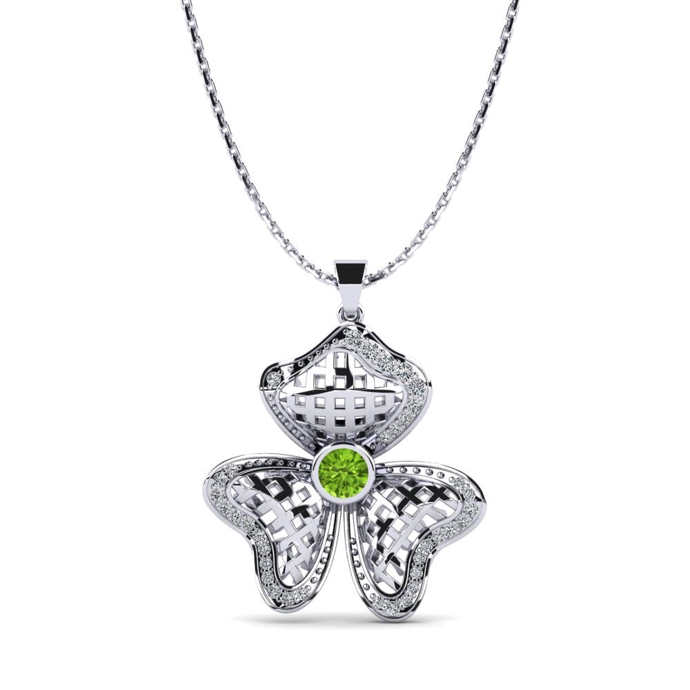 White Silver Peridot Women's Pendant Lifian
