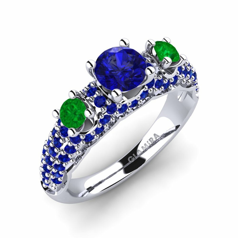 Nhẫn đính hôn Lilava Đá Emerald (Đá nhân tạo)