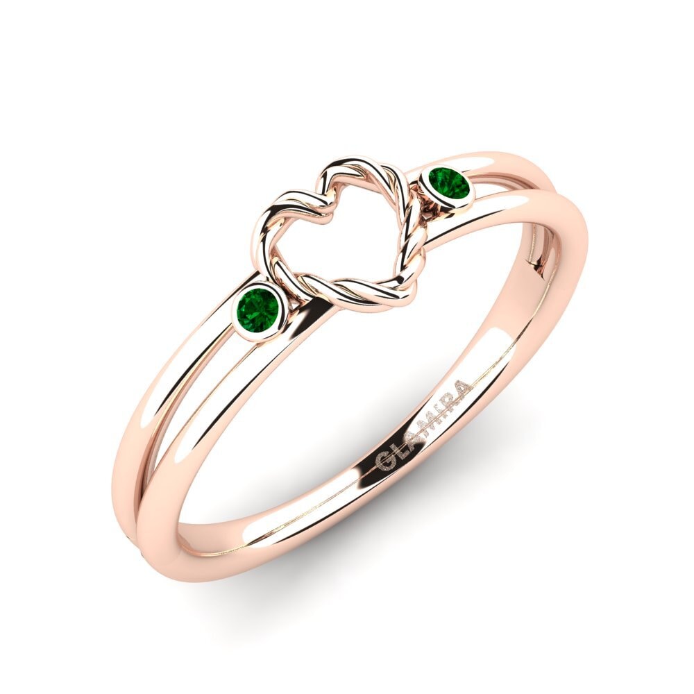 14ct Rose Gold Green Zirconia Ring Lilia