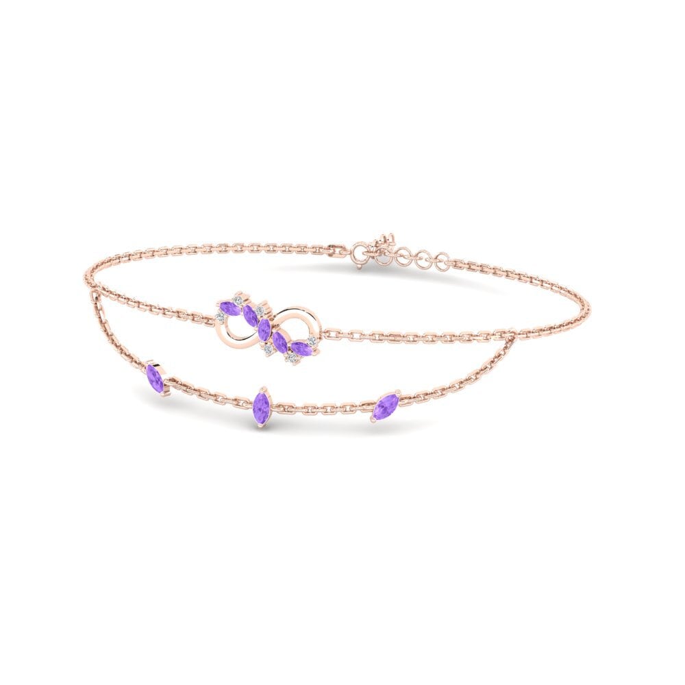 9ct Rose Gold Amethyst Women's Bracelet Lilium