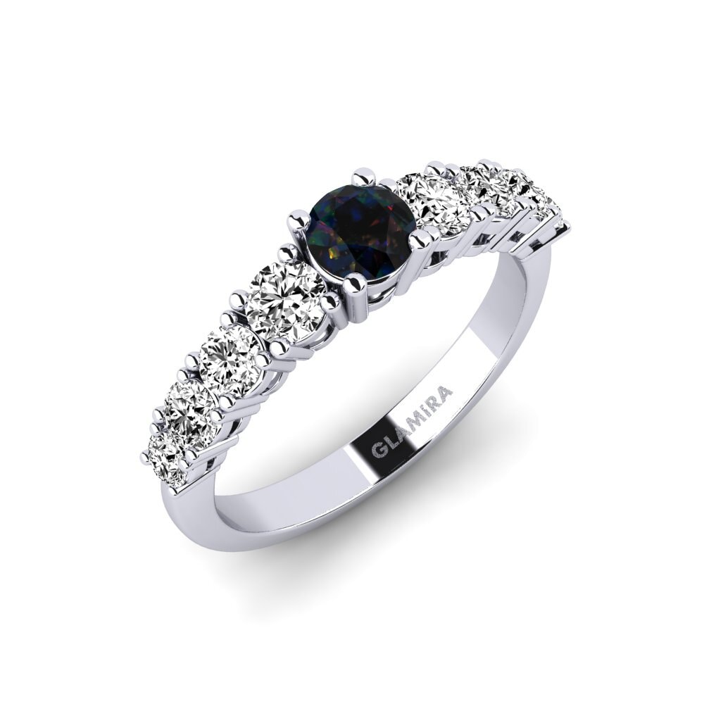 Black Opal Engagement Ring Lilyanna