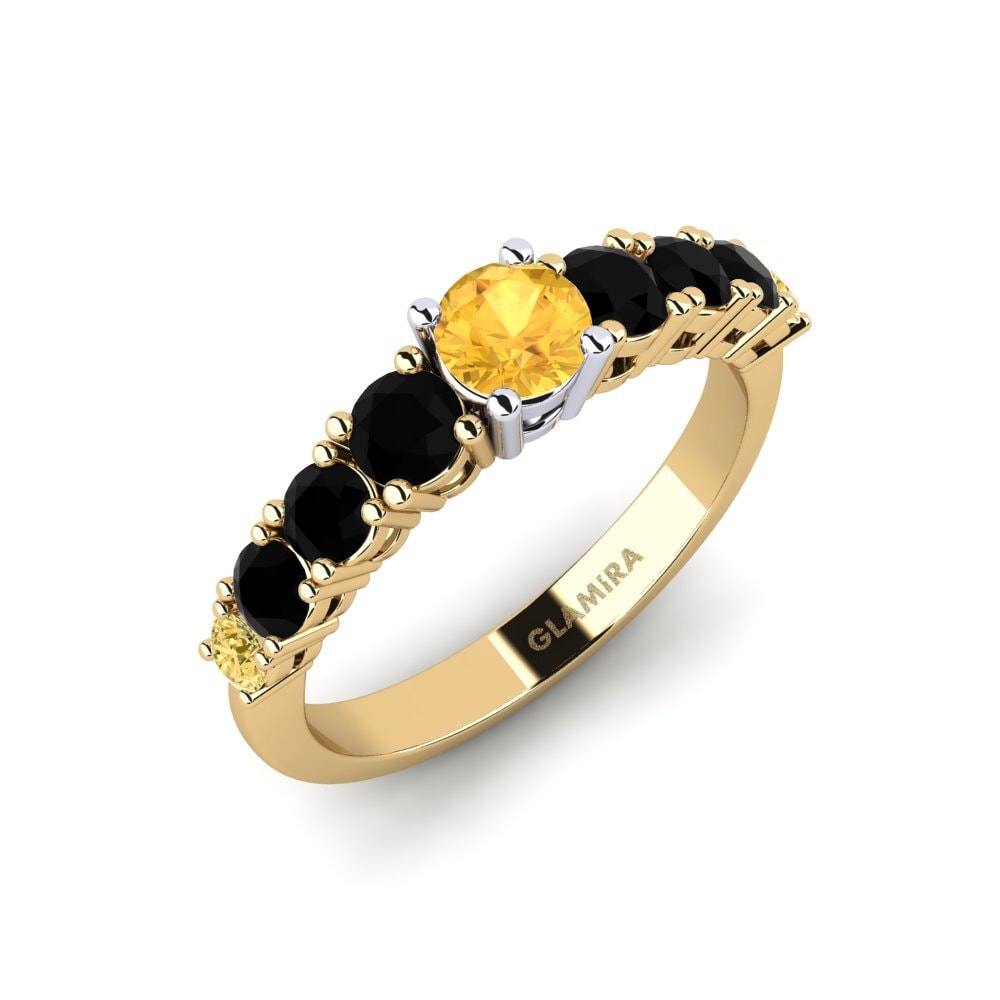 14k Oro Amarillo & Blanco Citrino Anillo de compromiso Lilyanna