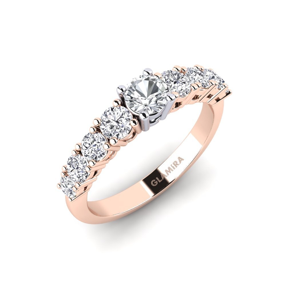 585 Rød & Hvidguld Hvid Zirkon Forlovelsesring Lilyanna