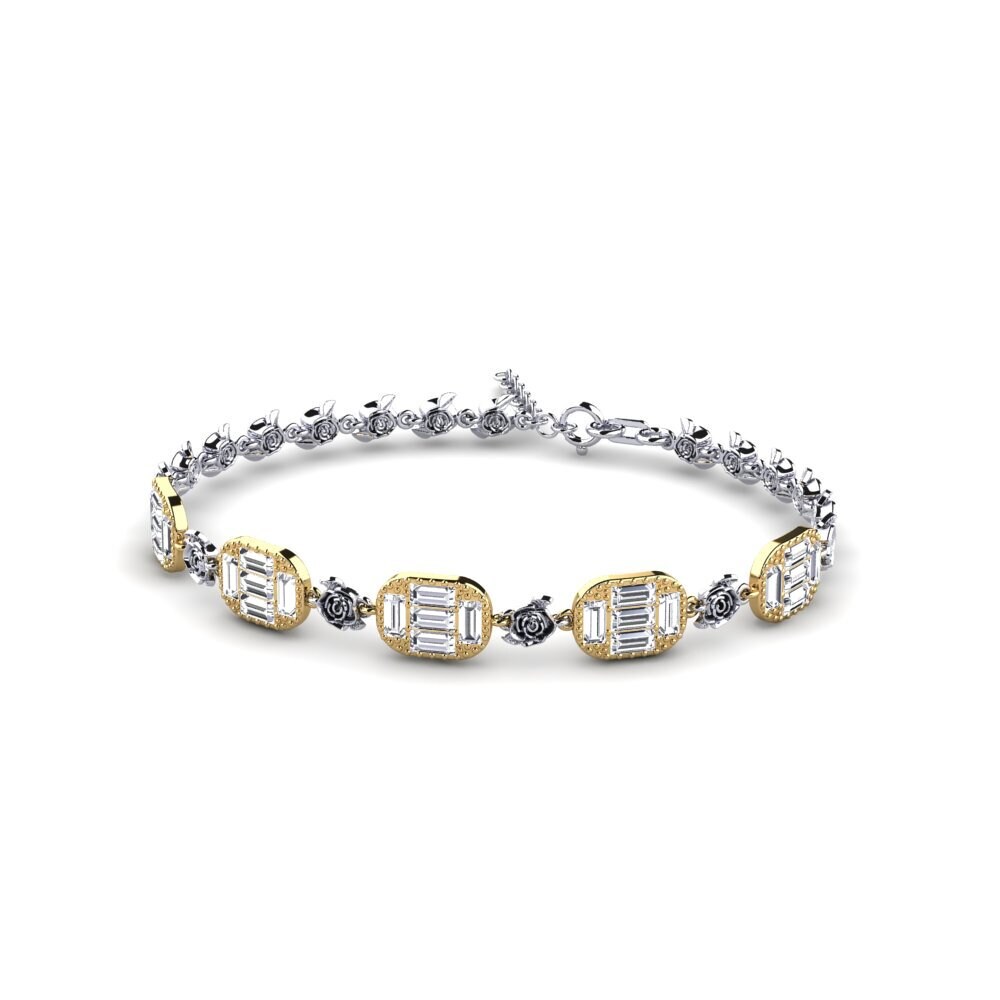 9ct White & Yellow Gold Diamond Women's Bracelet Limande