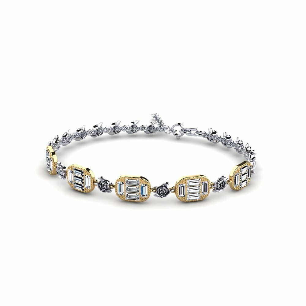 9k Oro Blanco & Amarillo Pulsera de Mujer Limande