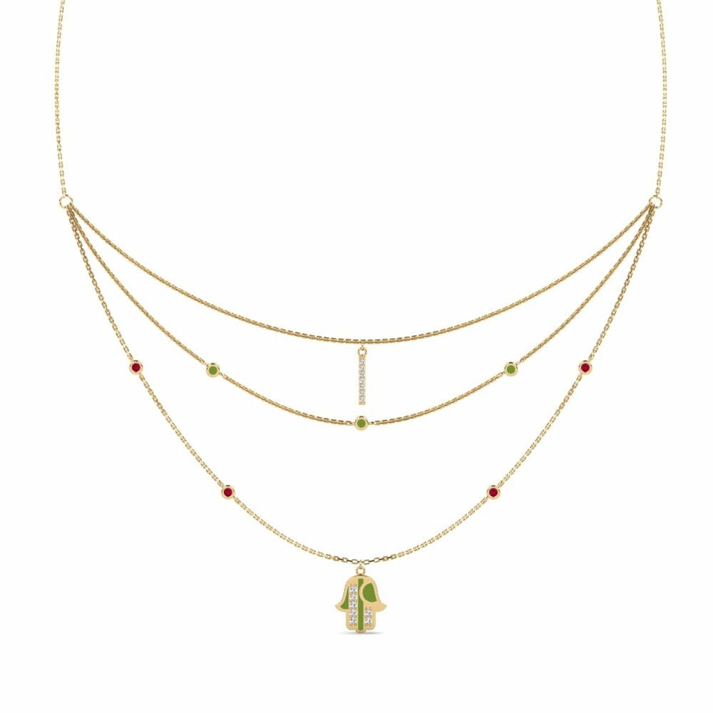 Vàng 18K Đá Ruby / Hồng Ngọc Dây chuyền nữ Limjae