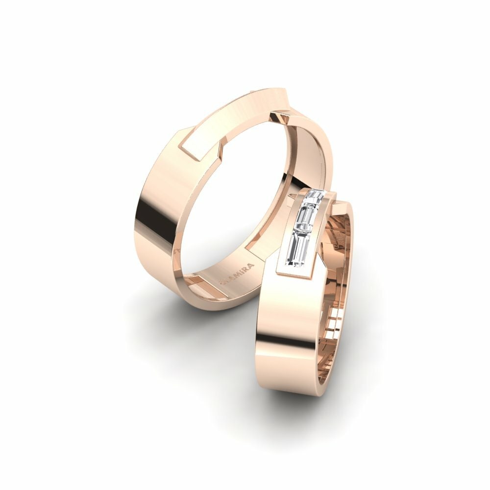18K Rood Goud Trouwring Limoges Pair