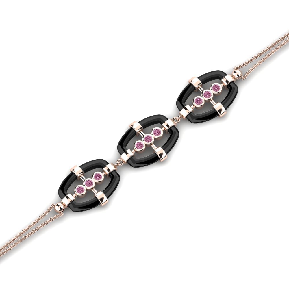 14K Rose Gold Rhodolite Garnet Bracelet Lindita