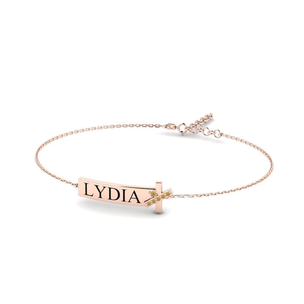 14ct Rose Gold Brown Diamond Women's Bracelet Linerinen