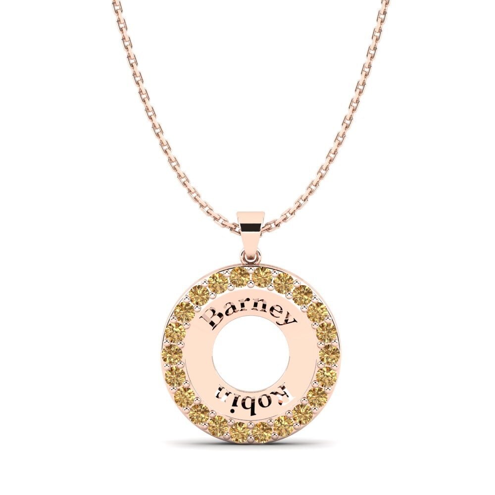 Rotgold 585 Brauner Diamant Damen anhänger Ling