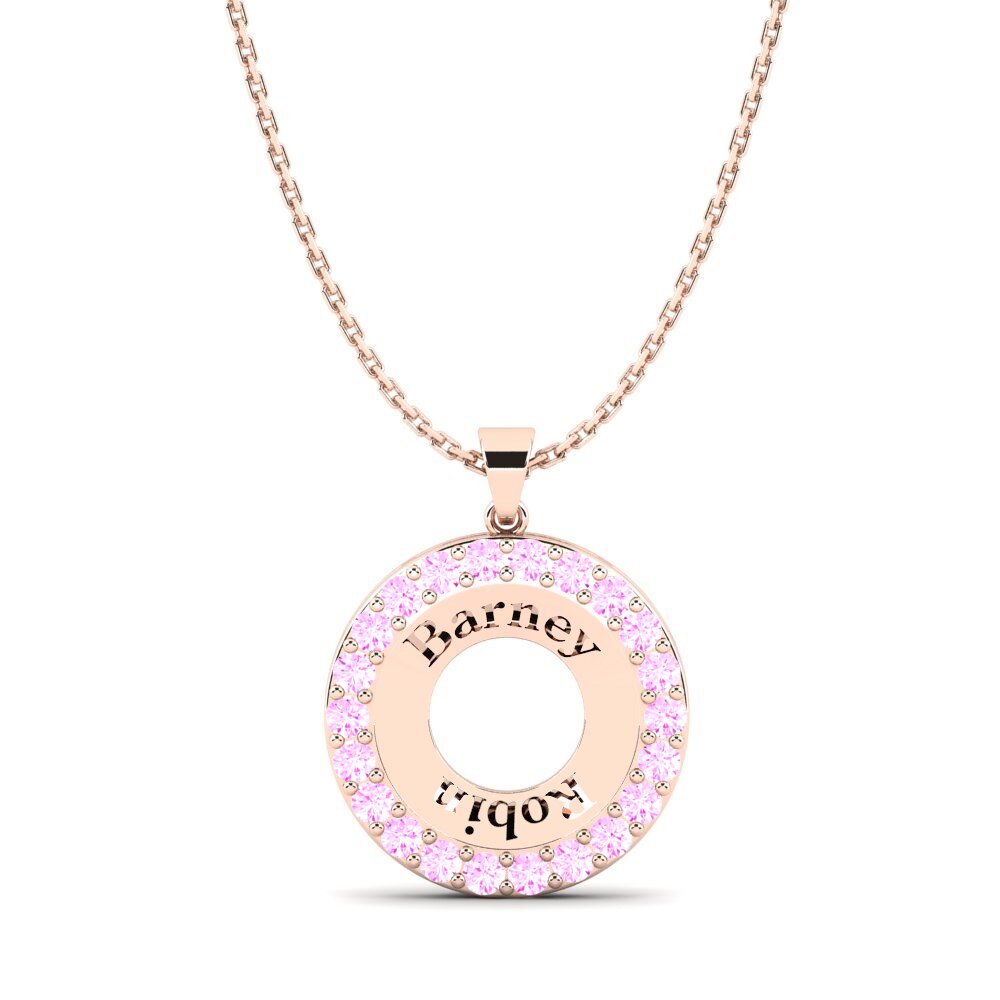 Rotgold 585 Rosa Saphir Damen anhänger Ling