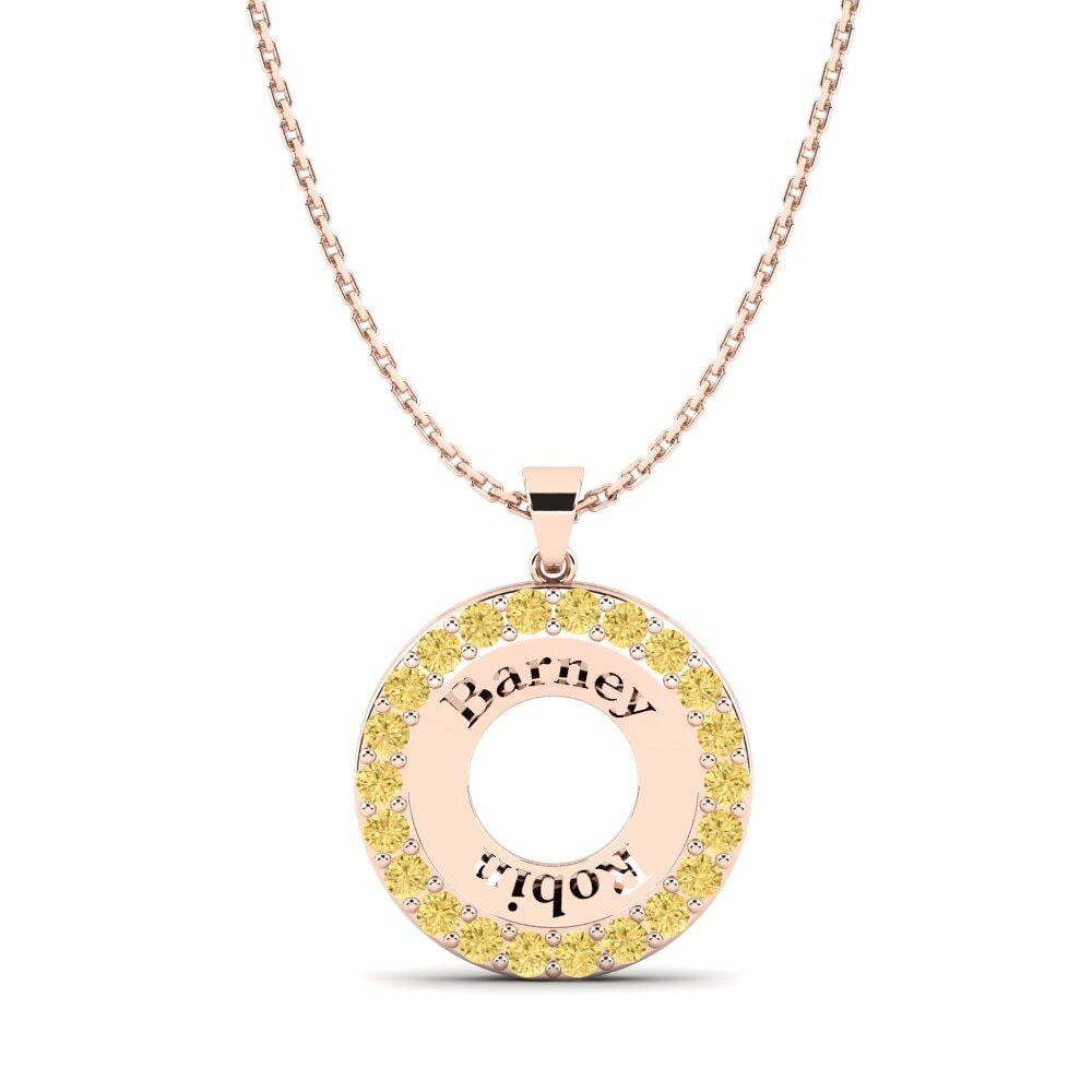 Rotgold 585 Gelber Diamant Damen anhänger Ling
