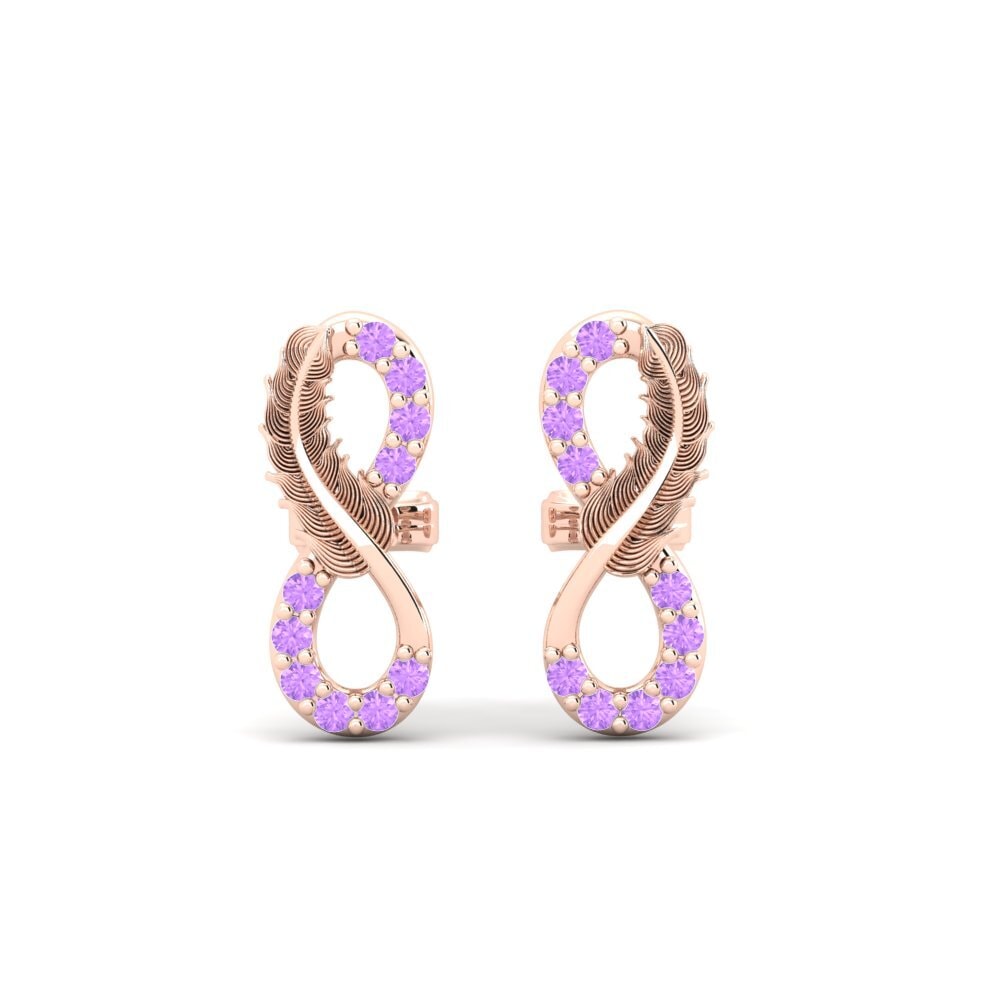 9ct Rose Gold Amethyst Women's Earring Linstant